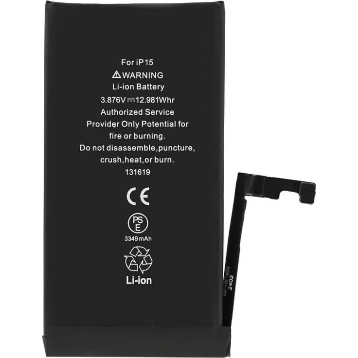 OTTO Akku für iPhone 15, 3349mAh Ersatzakku mit Lithium-Ionen Technologie, 3.876V
