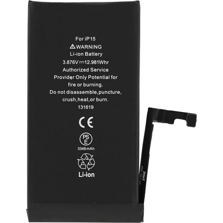 OTTO Akku für iPhone 15, 3349mAh Ersatzakku mit Lithium-Ionen Technologie, 3.876V