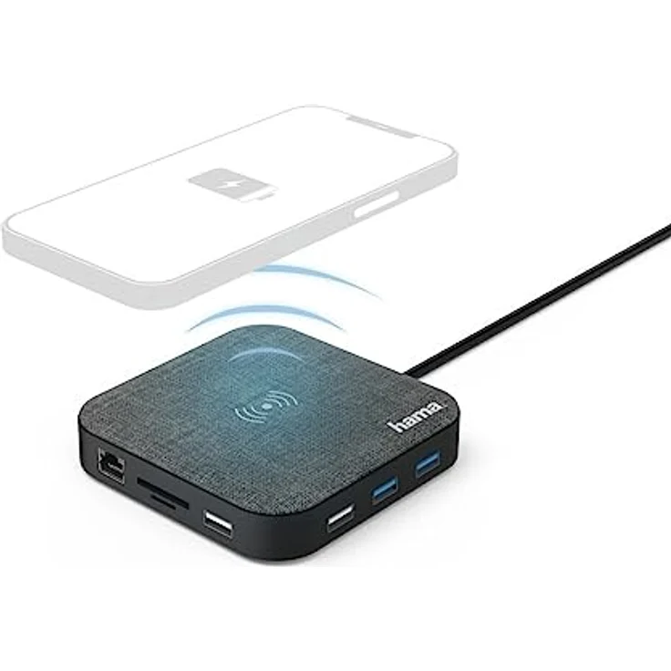 Hama USB-C-Hub, Multiport mit Wireless Qi Charging, 12 Ports (00200134) – Bild 4
