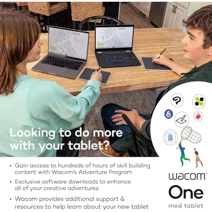 Wacom ONE PEN TABLET MEDIUM - S, Stifttablett mit Bluetooth für kabelloses Arbeiten, 350 g, schwarz – Bild 9