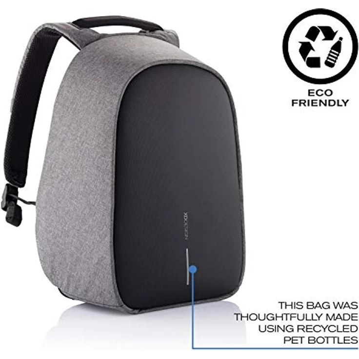 XD Design Bobby Hero Small, Rucksack mit RFID-Schutz und Laptopfach für 38 cm Geräte, grau – Bild 7