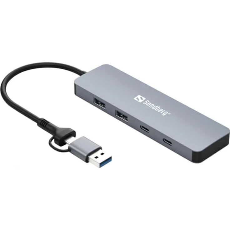 Sandberg USB-C/A to 2xUSB-A+2xUSB-C Hub, Multiport USB-Hub für erweiterte Konnektivität, Modell 136-64 – Bild 2