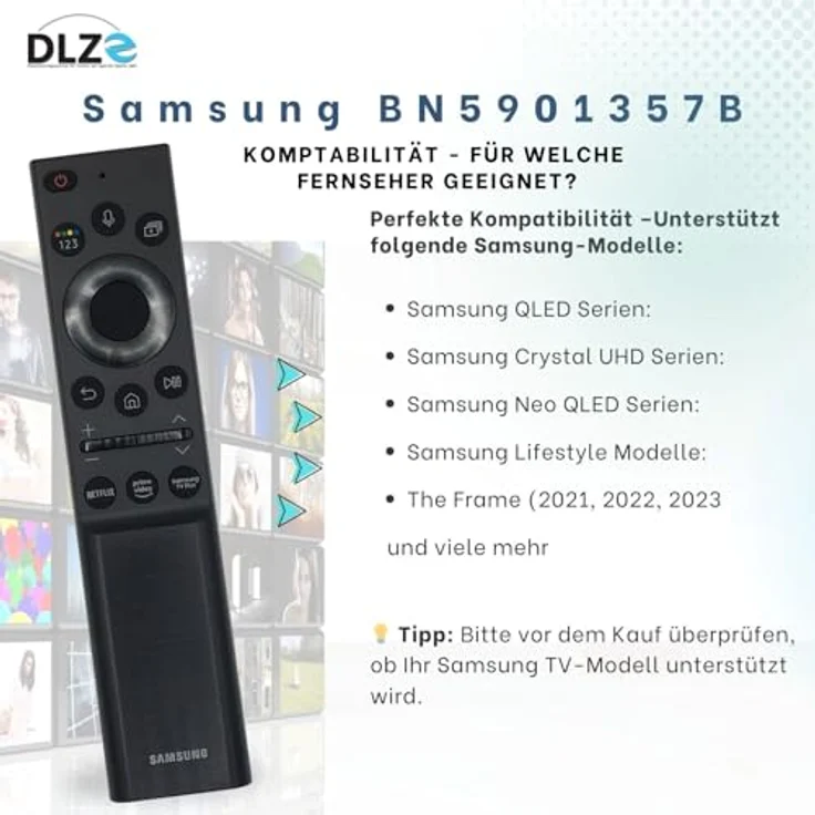 Samsung BN59-01357B, Original-Fernbedienung für Samsung Smart TVs, kompatibel mit zahlreichen Modellen, sofort einsetzbar – Bild 3