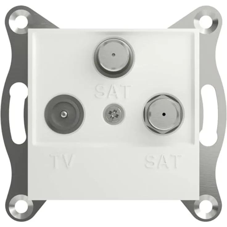 Schneider Electric Asfora TV-SAT-Enddose, 1dB, Unterputz, Weiß (RAL 9003), IEC+F-Anschlüsse