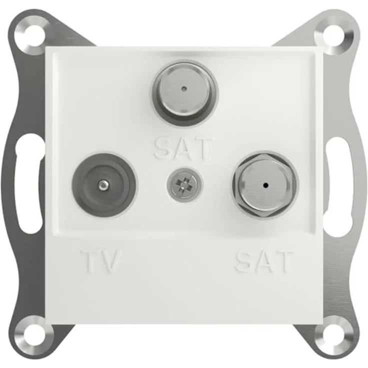 Schneider Electric Asfora TV-SAT-Enddose, 1dB, Unterputz, Weiß (RAL 9003), IEC+F-Anschlüsse – Bild 1