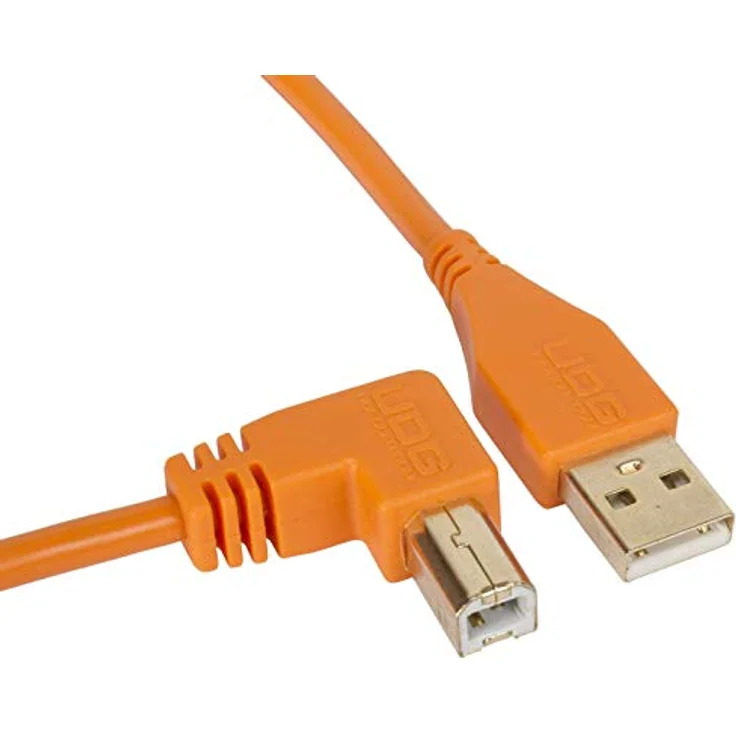 UDG GEAR Kabel USB 2.0 (A-B) abgewinkelt orange 1 m – Audio optimiertes UDG Ultimate Audiokabel für DJs und Produzenten zur Maximierung ihrer Leistung – Bild 2