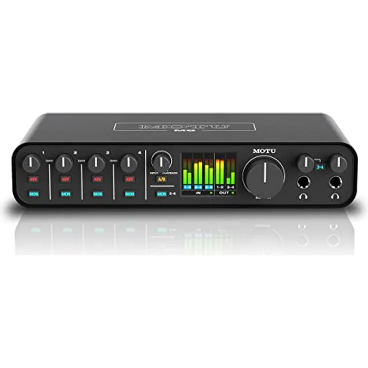MOTU M6 USB-C Audio Interface, 120 dB Dynamikbereich, A/B-Monitorumschaltung, vollfarbiges LCD-Display