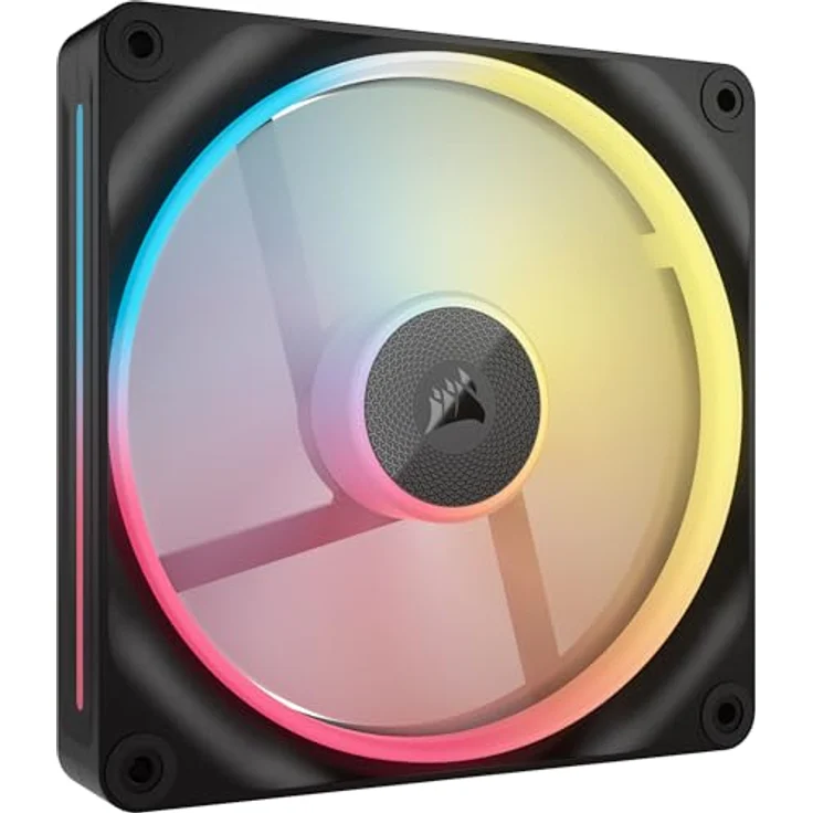 CORSAIR iCUE LINK LX140-R RGB 140mm PWM-Umkehrlüfter – Schwarz, Geräuscharm, Magnetische Kuppellagerung, Zwei Lichtschleifen, QuikTurn™-Schrauben, Null-Drehzahl-Modus – Bild 1