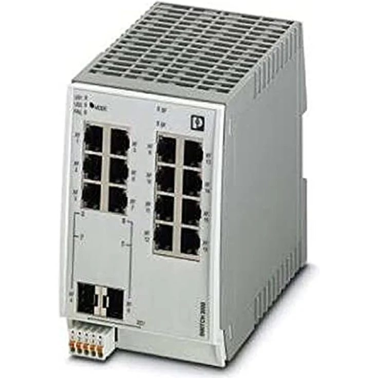 PHOENIX CONTACT FL SWITCH 2214-2SFX PN Industriell Ethernet-Switch 2000, 14 RJ45-Ports 10/100MBit/s, IP20 Schutzart, Profinet Conformance-Class B, Profinet-Mode Voreingestellt, Profinet-Status LEDs