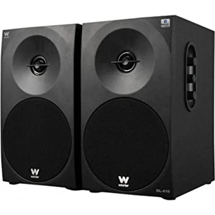 Woxter Dynamic Line 410 BT - Stereo 2.0 (150W Leistung, Bluetooth, Holz, 4, Woofer, 2 Hochtöner, 3,5 mm, RCA, Bassreflex-Control (Lautstärke, Höhen, Bass) Lautsprecher, Schwarze Farbe – Bild 2