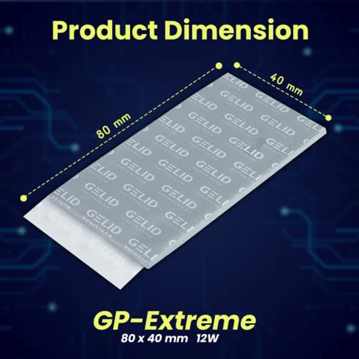 Gelid Solutions GP-Extreme – Thermal Pad 80x40x1.5mm. Ausgezeichnete Wärmeleitung, Idealer Lückenfüller. Einfache Installation Wärmeleitfähigkeit 12W – Bild 3