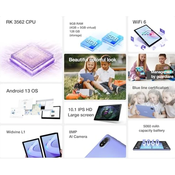 DOOGEE U10 10.1 4GB/128GB Lila Tablet Marke - Preisvergleich – Bild 2