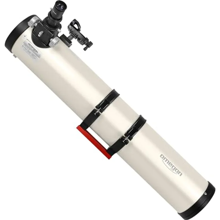 Omegon Teleskop Horizon N 114/900, Deep-Sky-Teleskop mit Parabolspiegel und Crayford-Okularauszug, inkl. Smartphone-Adapter und Bluetooth-Fernauslöser