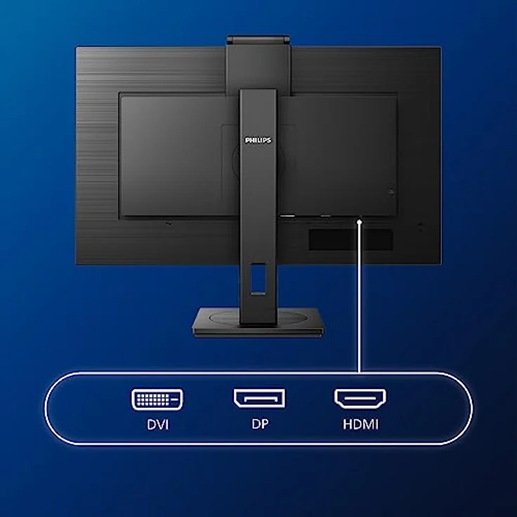 Philips 272S1MH - 27 Zoll FHD Monitor, Webcam, höhenverstellbar, FreeSync (1920x1080, 75 Hz, VGA, DVI, HDMI, DisplayPort, USB Hub) in schwarz – Bild 2