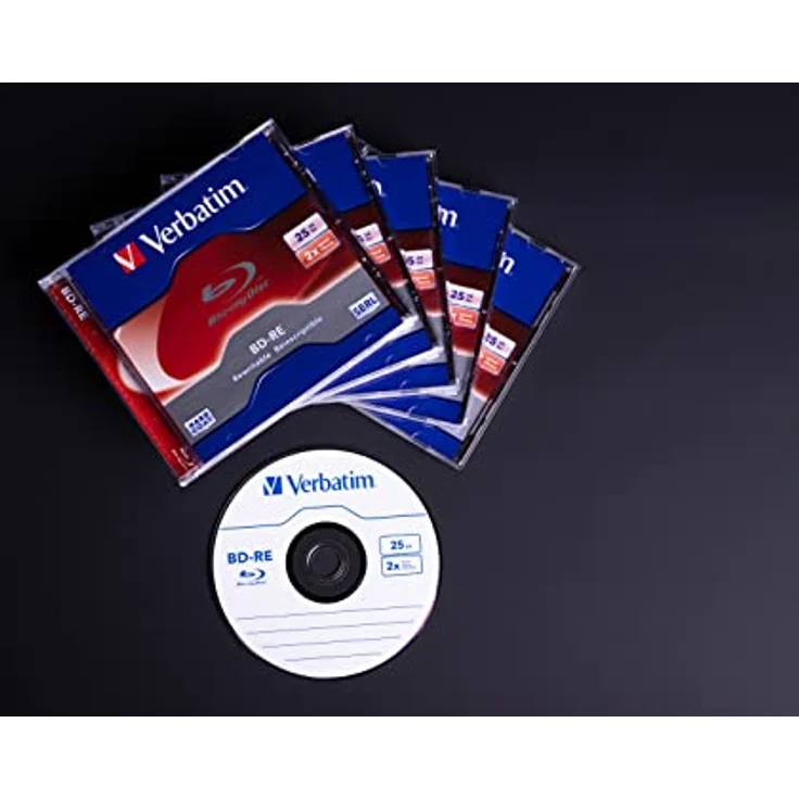 Verbatim BD-RE Single Layer Blu-ray Rohlinge 25 GB, Blu-ray-Disc mit 2-facher Schreibgeschwindigkeit, mit Kratzschutz, 10er-Pack Spindel, Blu-ray-Disks für Video- und Audiodateien – Bild 4