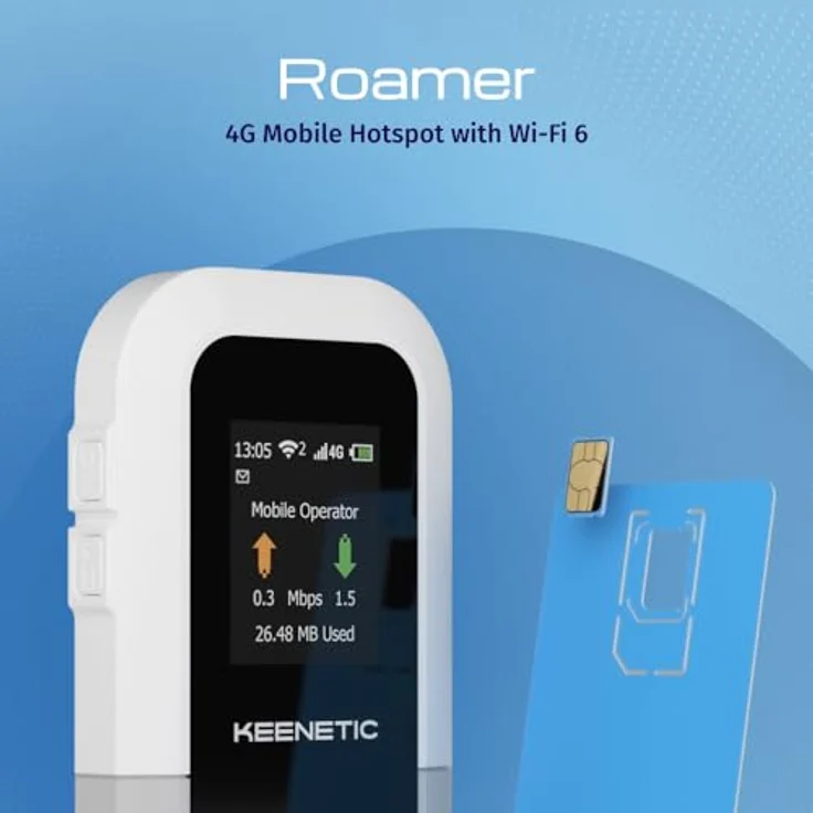 Keenetic KN-5110-01-EU, Tragbarer Router mit SIM-Karten-Slot, WLAN 4/6, 3000 mAh Akku, Schwarz – Bild 2