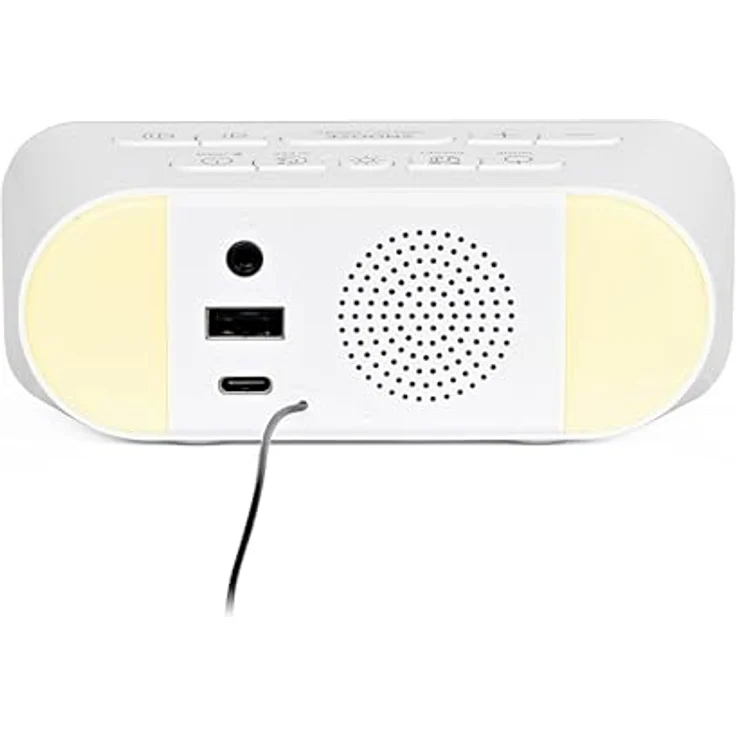 Silva Schneider UR 4200 BT, Kompaktes UKW-PLL-Uhrenradio mit Akku, Bluetooth, Dual-Alarm, Nachtlicht, USB-Ladefunktion, LED-Display, 30 Senderspeicher – weiß – Bild 4
