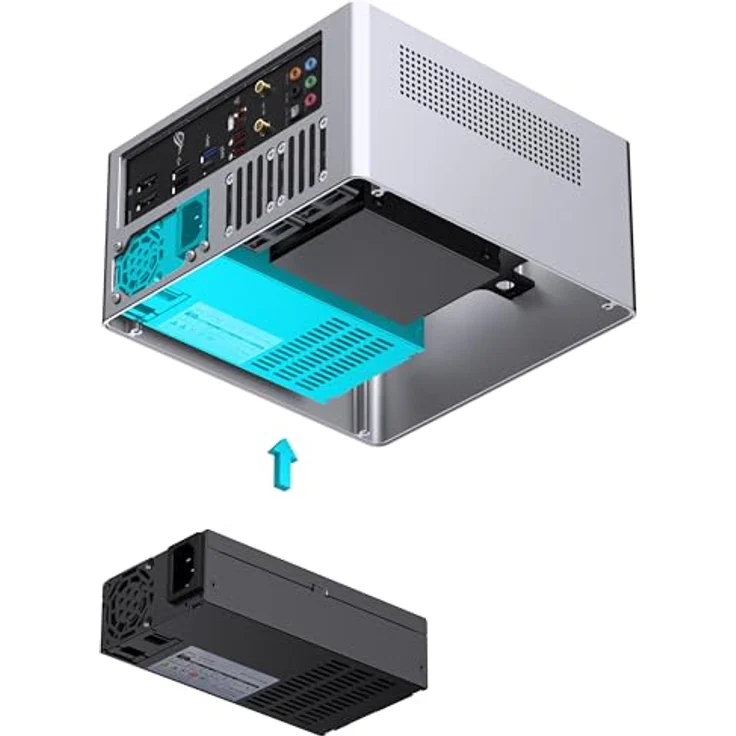 Jonsbo N10 Mini-Tower PC-Gehäuse, Mini-ITX, silber, mit Platz für 4x 2,5-Zoll-SSDs und zwei eingebauten Lüftern – Bild 8