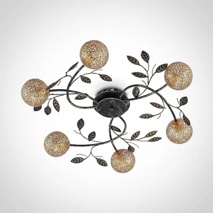 Lucande Deckenlampe 'Evory' in Gold/Messing aus Metall für Wohnzimmer & Esszimmer (6 flammig, G9) - Florentiner Deckenleuchte, Lampe, Wohnzimmerlampe by Lucande – Bild 5