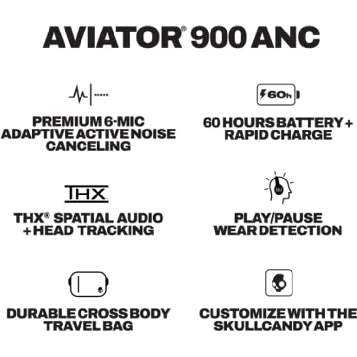 Skullcandy Aviator 900 ANC Schwarz Kopfhörer – Bild 10