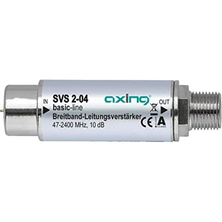 Axing SVS 2-04 Satelliten-Leitungsverstärker Inline Breitband (10dB, 47 - 2200 MHz) – Bild 2