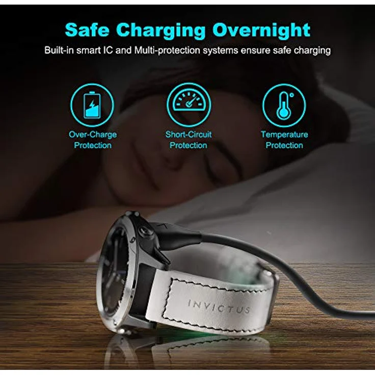 TUSITA Ladekabel für Garmin Fenix 7 7S 7X 6 6S 6X Pro, Forerunner 745 935 945 45 45S 245, Stabilität, hochwertige Materialien, Schnellladung, Schwarz – Bild 5