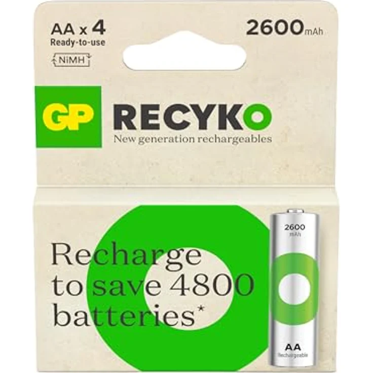 GP Recyko AA-battery 2600mAh, Ni-Mh – Bild 1