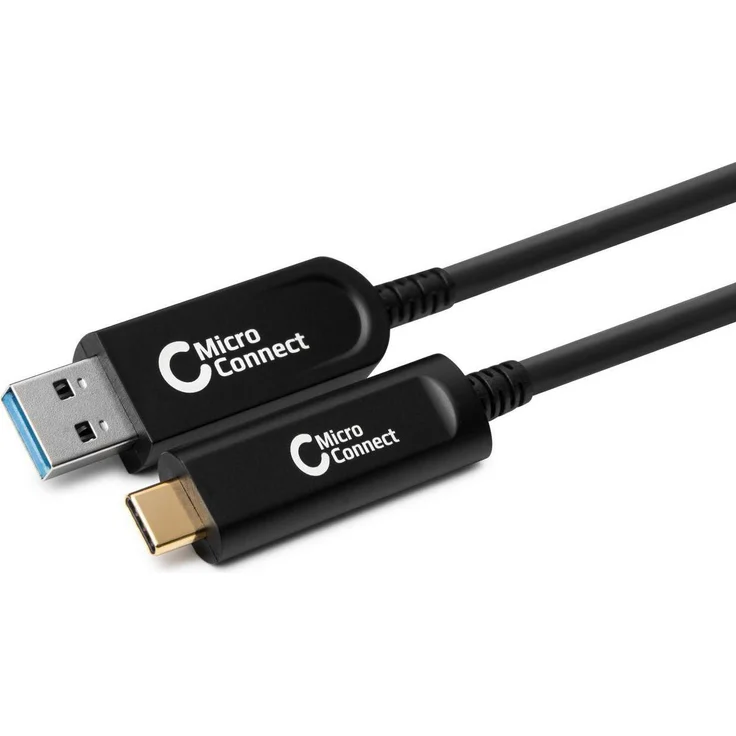 MicroConnect Premium Optic USB 3.2-Kabel, MC-USB3.2CA5OP, 5m, USB A-C, 10 Gbit/s, schwarz