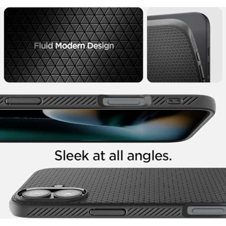 Spigen iPhone 16 Plus Hülle [rutschfest] Liquid Air Case -Schwarz – Bild 3