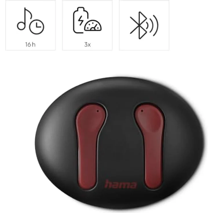 Hama Spirit Unchained In-Ear-Kopfhörer rot, Bluetooth, Environmental Noise Cancelling, Freisprechfunktion – Bild 3