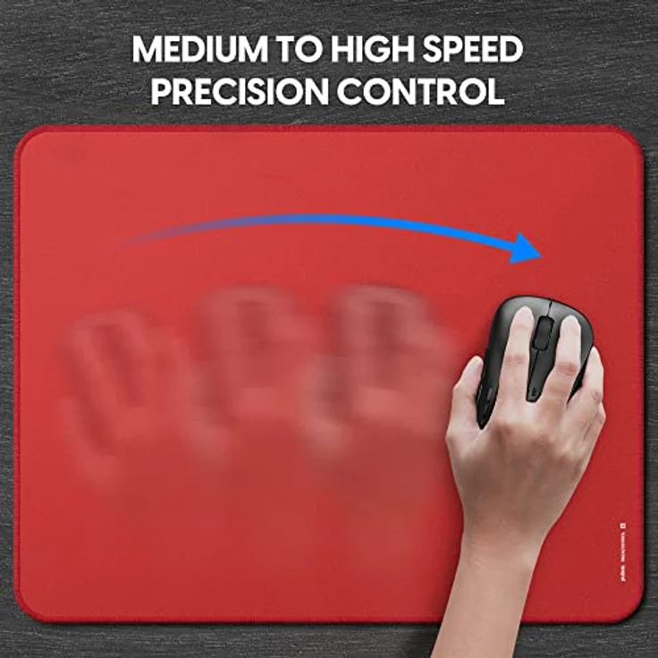 Pulsar Paracontrol L Esports Level Premium Gaming Mauspad V2, Medium bis High Speed, genähter Rand, langlebige Hybrid Top Surface, 13 x 16,5 cm, rot – Bild 4