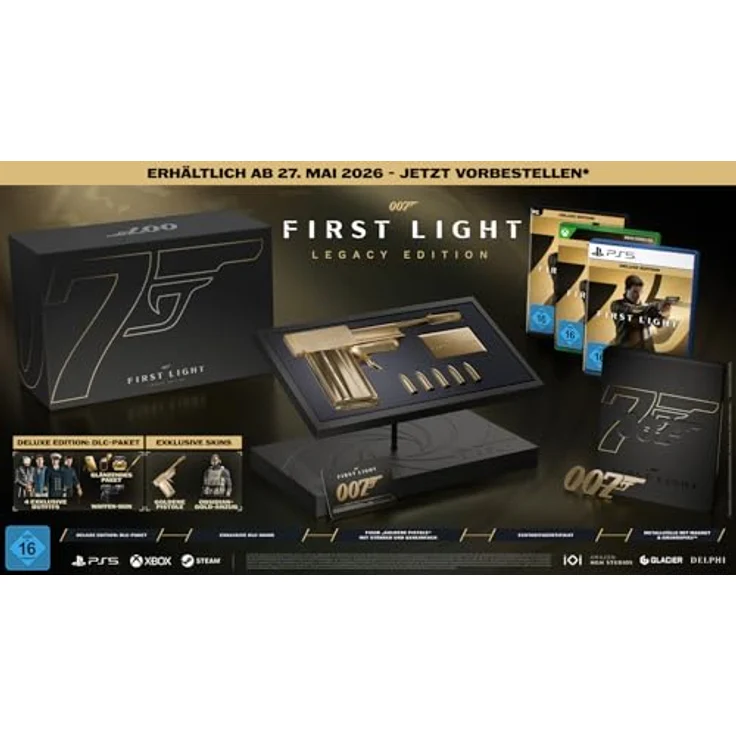 IO INTERACTIVE 007 First Light Legacy Edition - PlayStation 5, Deluxe Edition mit Golden Gun DLC und Obsidian-Gold-Anzug – Bild 1