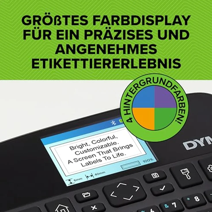 Dymo LabelManager 640CB, tragbares Beschriftungsgerät mit dualer Konnektivität, Farb-Touchscreen, wiederaufladbar, Schwarz – Bild 5