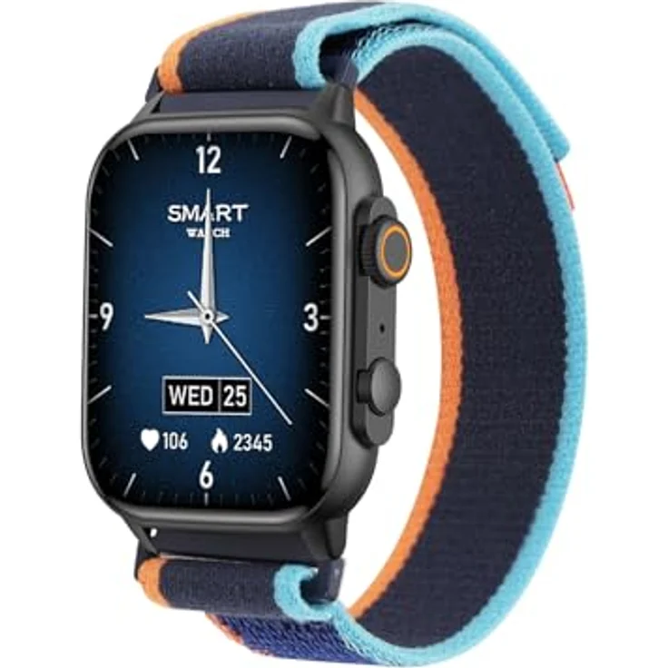 Trevi T-FIT 430 A, Smartwatch mit 1,95 Zoll AMOLED Display, kabelloser Anruffunktion, IP68 Wasserdichtigkeit und Wellness-Tracking, Schwarz – Bild 1