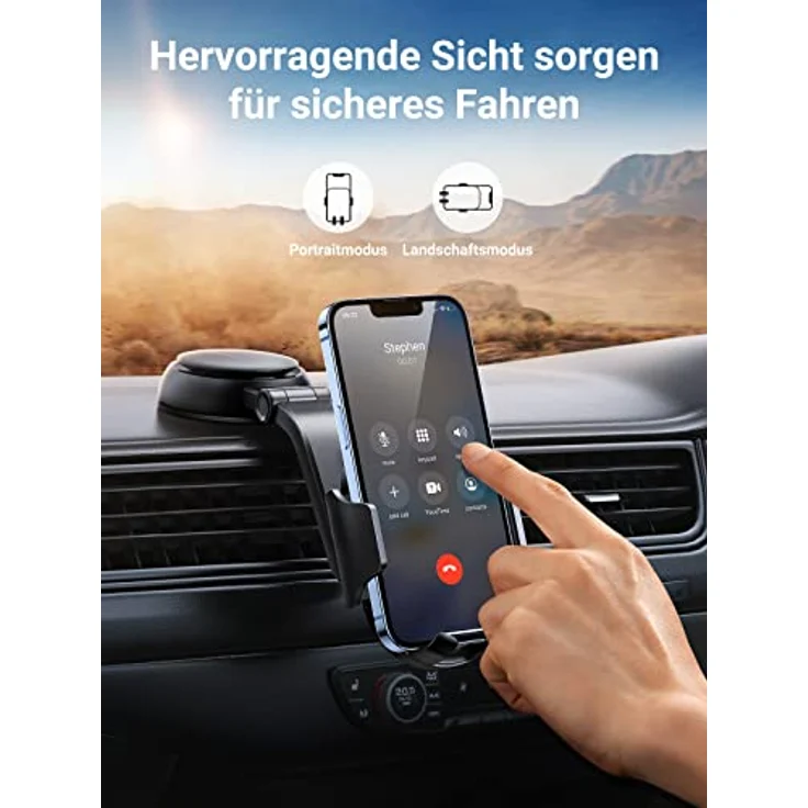 UGREEN KFZ Handyhalterung Auto Saugnapf Armaturenbrett 360° Autohalterung Handy Halterung PKW Universal Handyhalter fürs Auto – Bild 2