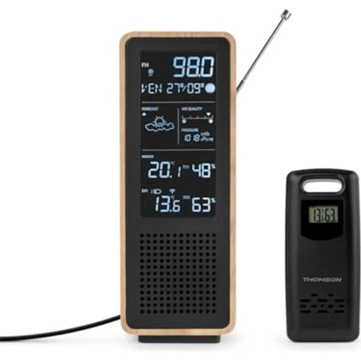 Thomson Bluetooth Lautsprecher und Wetterstation, kompakt, schwarz – Bild 6