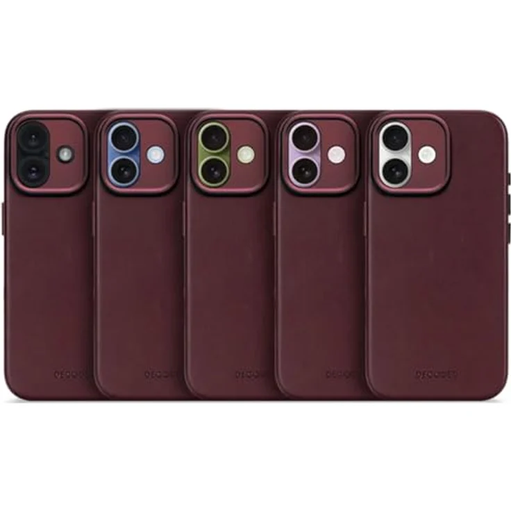 Decoded Leather Backcover für Apple iPhone 17, handgefertigte Smartphone Hülle aus vollnarbigem Leder in Dark Ruby mit MagSafe-Funktionalität und schockabsorbierendem Schutz – Bild 5
