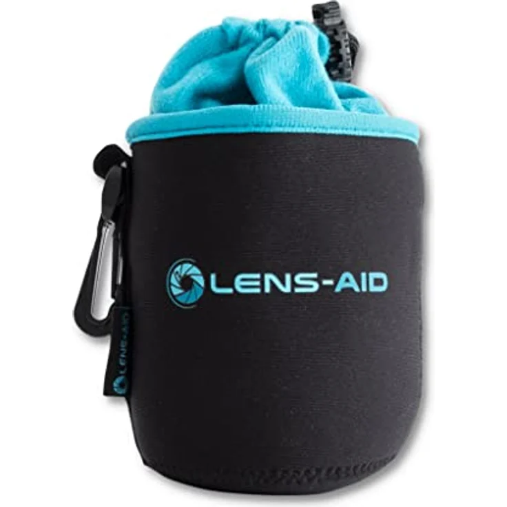 LENS-AID Neopren Objektivbeutel mit Fleece-Fütterung als Set oder einzeln Objektivtasche BZW. Köcher als Schutz für Objektiv, Blitz, Monitor, Kamera-Zubehör – Bild 1