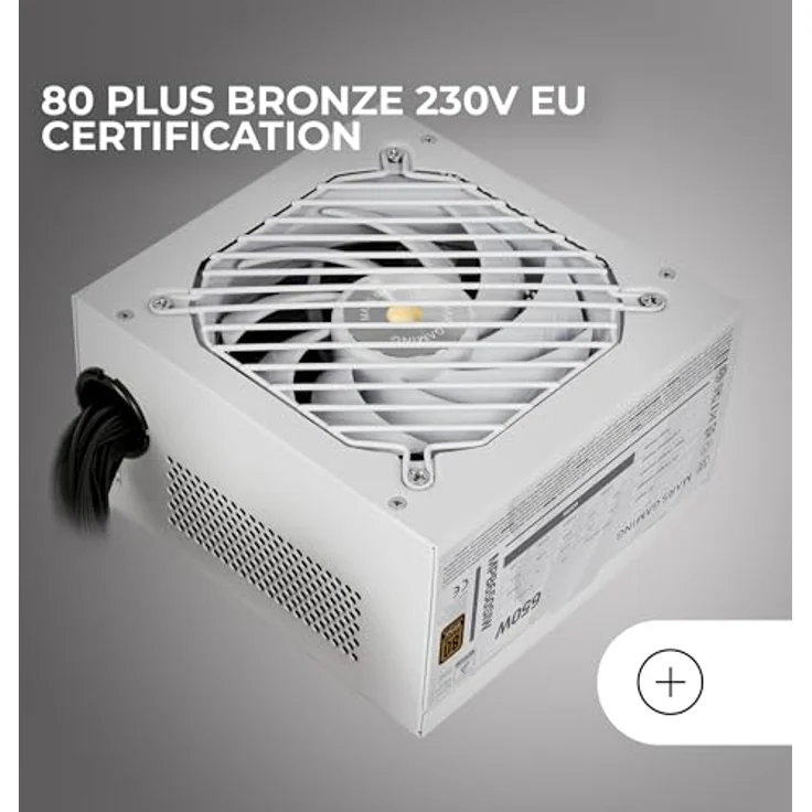 Mars Gaming MPB650SI, PC-ATX-Netzteil 650W, 80Plus Bronze mit 90% Effizienz, 7 Jahre Garantie, SI Extreme Silence Lüfter, DC-DC und SMD-Technologien, Weiß – Bild 5