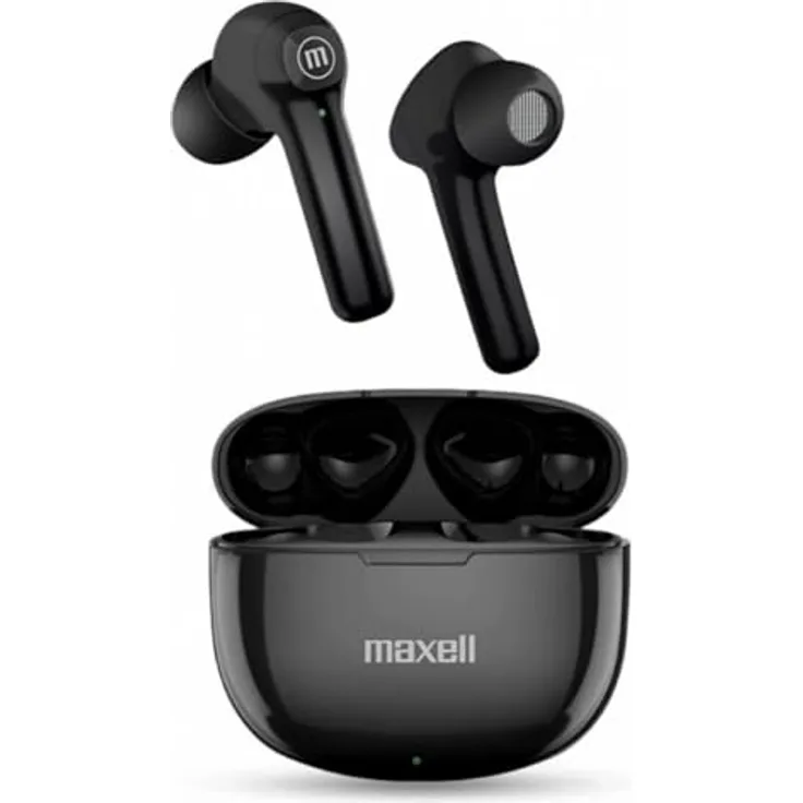 Maxell Dynamic+ kabellose Kopfhörer mit Ladecase Bluetooth schwarz (4 h, Kabellos), Kopfhörer, Schwarz