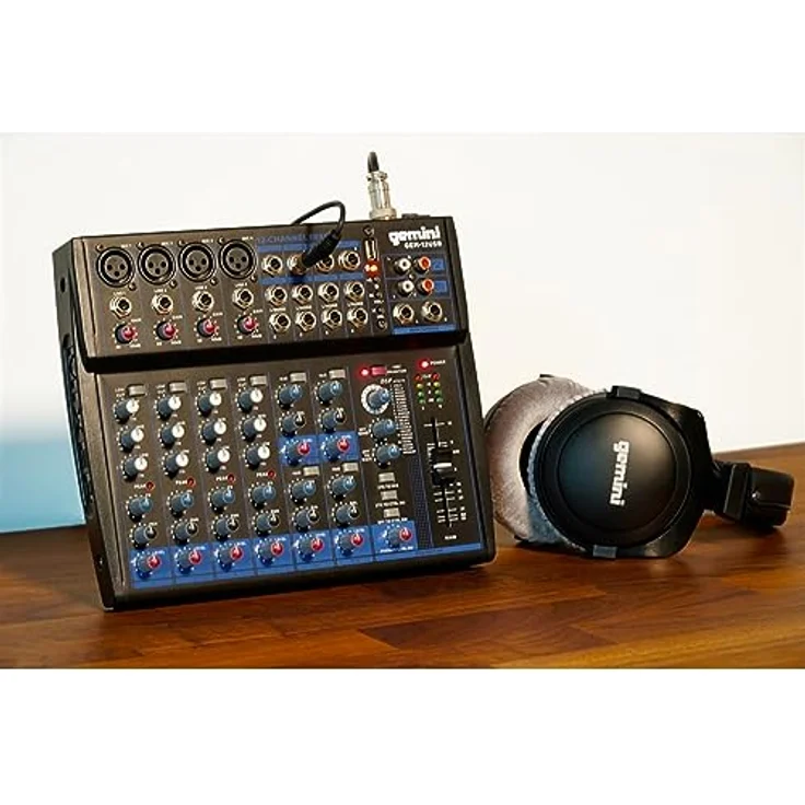 Gemini Sound GEM-12USB - Kompakter 12-Kanal-Analogmischer mit 4 Mic-Kanälen, 3 Band-EQ, USB-Wiedergabe von USB-Stick und Bluetooth-Streaming – Bild 4