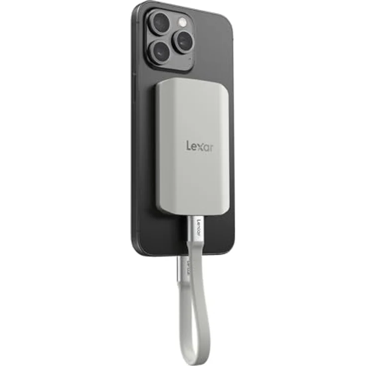 Lexar ES5 Tragbare SSD 2TB, USB 3.2 Gen2x2 mit 2.000 MB/s, IP65, MagSafe Kompatibel, Flüssige Silikonhülle – Bild 1