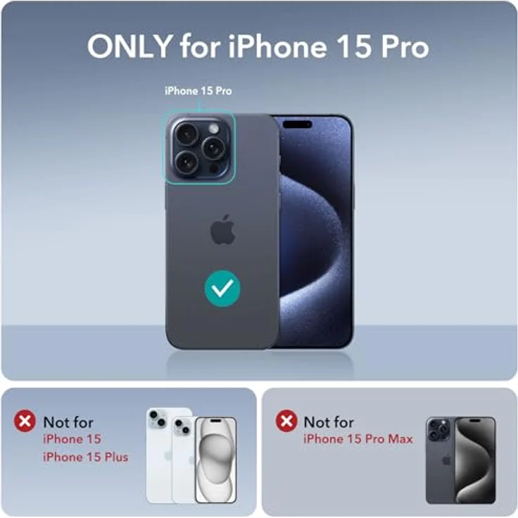 ESR iPhone 15 Pro Hülle, MagSafe kompatibel, Militärnorm, integrierter Ständer, Kratzfeste Rückseite, Classic Serie, Klar – Bild 2