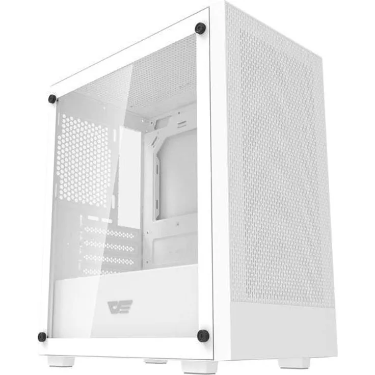 Darkflash Tech Darkflash M305 Mini Tower PC Gehäuse, ITX, weiß, mit gehärteter Glas-Seitenwand, ohne Lüfter, kompatibel mit M-ATX und ITX Motherboards