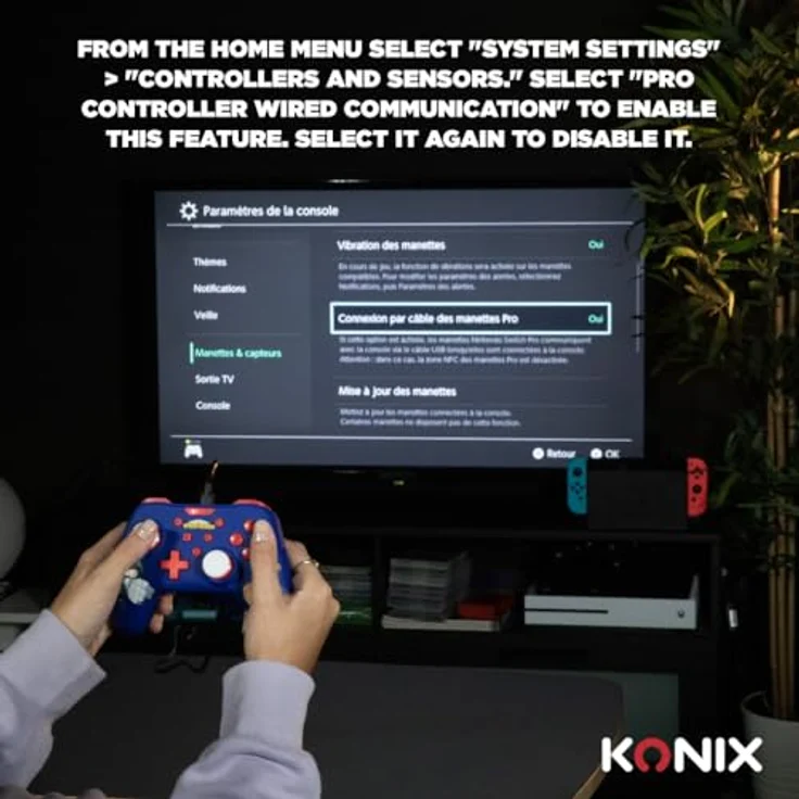 Konix My Hero Academia Wired Controller, Gamepad mit 3 m Kabel und Vibrationsfunktion für Nintendo Switch, Switch 2 und PC, Blau – Bild 3