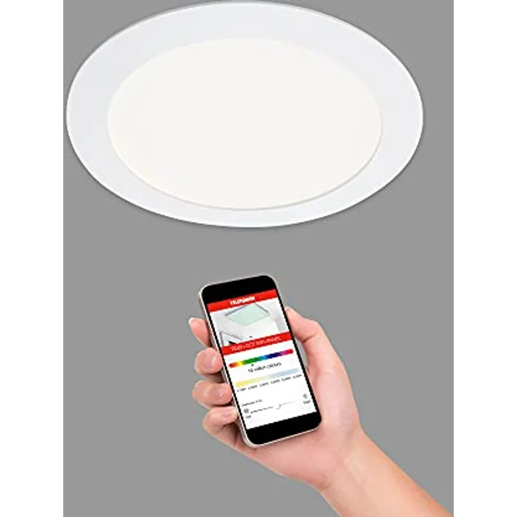 Telefunken LED-Einbauleuchte Virgo, dimmbar, RGBW-Farbwechsel, smart steuerbar, weiß, Ø 17 cm