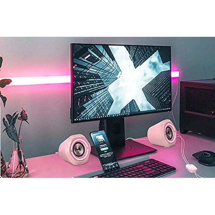 Edifier Aktivboxen G1000 2.0 Bluetooth Gaming RGB pink – Bild 2