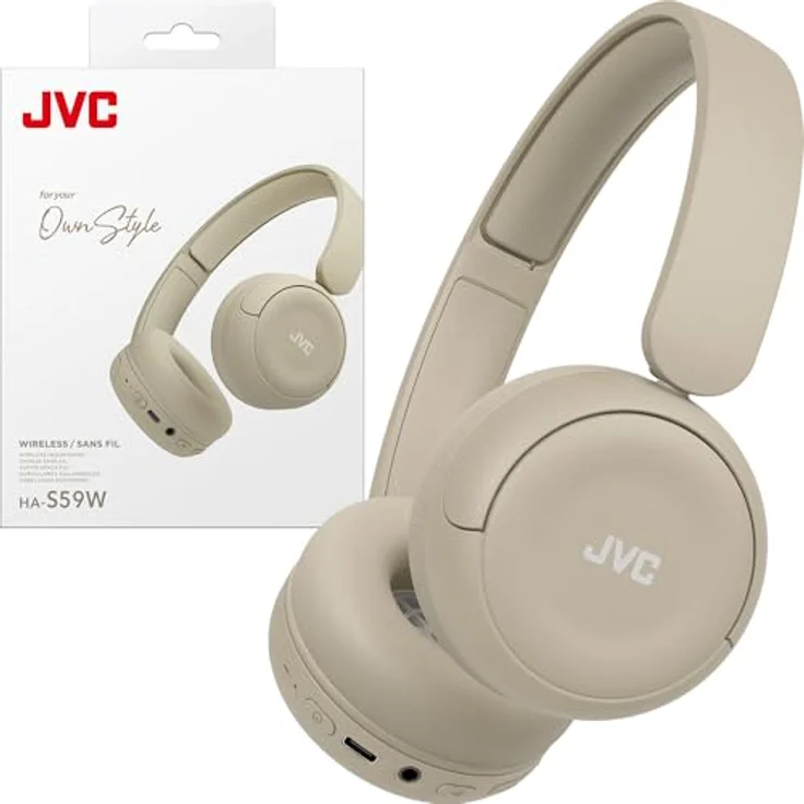 JVC HA-S59W, True Wireless Kopfhörer mit Bluetooth 5.4, 50 Stunden Akkulaufzeit, beige – Bild 3