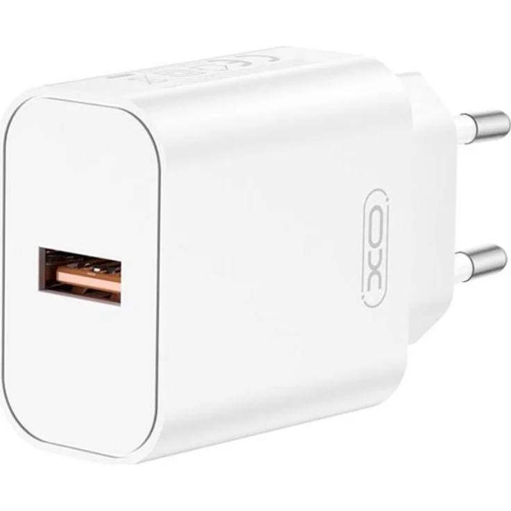 XO CE33 Schnellladegerät 18W QC, 1× USB-A, kompakt, Weiß