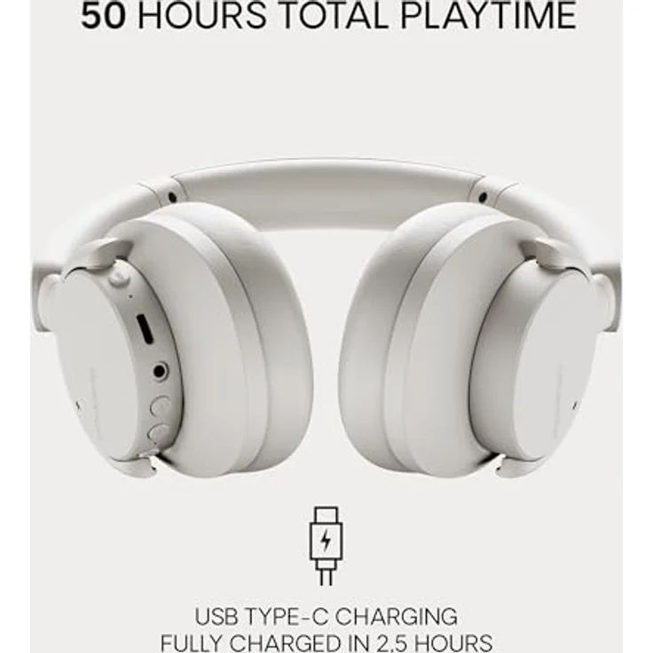 Urbanista Valencia, Kabellose On-Ear-Kopfhörer mit ANC und 40h Akkulaufzeit, Weiss – Bild 4